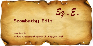 Szombathy Edit névjegykártya